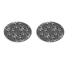 Metallic Mesh Pattern Cufflinks (oval) by linceazul