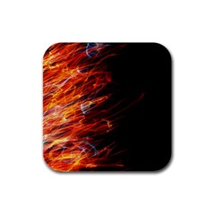 Fire Rubber Square Coaster (4 Pack)  by Valentinaart