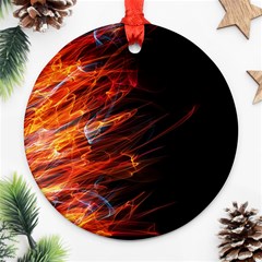 Fire Round Ornament (two Sides) by Valentinaart