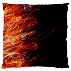 Fire Large Flano Cushion Case (two Sides) by Valentinaart