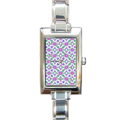 Multicolor Ornate Check Rectangle Italian Charm Watch by dflcprints