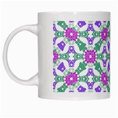 Multicolor Ornate Check White Mugs by dflcprints