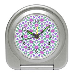 Multicolor Ornate Check Travel Alarm Clocks by dflcprints