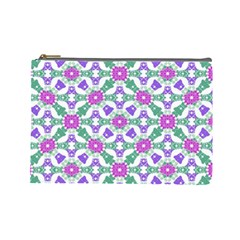 Multicolor Ornate Check Cosmetic Bag (large)  by dflcprints