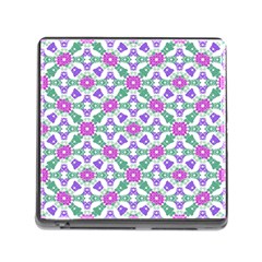 Multicolor Ornate Check Memory Card Reader (square) by dflcprints