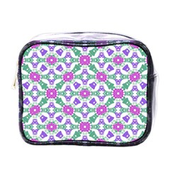 Multicolor Ornate Check Mini Toiletries Bags by dflcprints