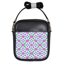 Multicolor Ornate Check Girls Sling Bags by dflcprints