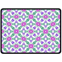 Multicolor Ornate Check Fleece Blanket (large)  by dflcprints