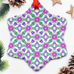 Multicolor Ornate Check Ornament (snowflake) by dflcprints