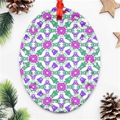 Multicolor Ornate Check Ornament (oval Filigree) by dflcprints