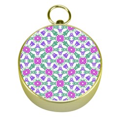 Multicolor Ornate Check Gold Compasses by dflcprints