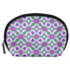 Multicolor Ornate Check Accessory Pouches (large)  by dflcprints