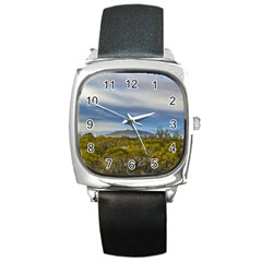 Patagonian Lanscape Scene, Santa Cruz, Argentina Square Metal Watch by dflcprints