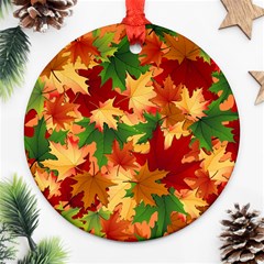 Autumn Leaves Ornament (Round)