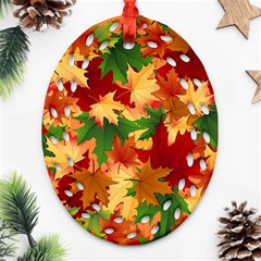 Autumn Leaves Ornament (Oval Filigree)