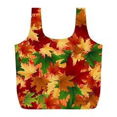 Autumn Leaves Full Print Recycle Bags (L) 