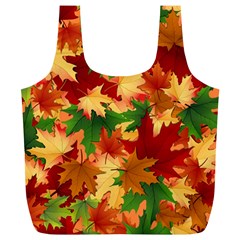 Autumn Leaves Full Print Recycle Bags (L) 