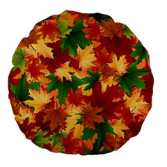 Autumn Leaves Large 18  Premium Flano Round Cushions