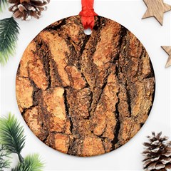 Bark Texture Wood Large Rough Red Wood Outside California Ornament (Round)