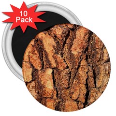 Bark Texture Wood Large Rough Red Wood Outside California 3  Magnets (10 pack) 