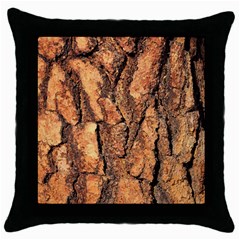 Bark Texture Wood Large Rough Red Wood Outside California Throw Pillow Case (Black)