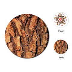 Bark Texture Wood Large Rough Red Wood Outside California Playing Cards (Round) 