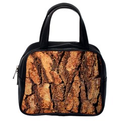 Bark Texture Wood Large Rough Red Wood Outside California Classic Handbags (One Side)