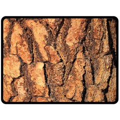 Bark Texture Wood Large Rough Red Wood Outside California Fleece Blanket (Large) 