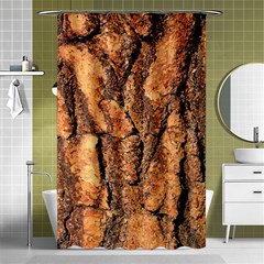 Bark Texture Wood Large Rough Red Wood Outside California Shower Curtain 48  x 72  (Small) 