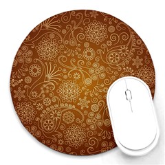 Batik Art Pattern Round Mousepads