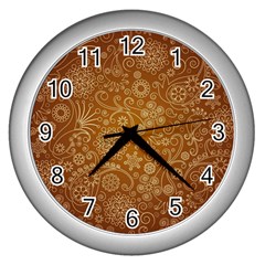 Batik Art Pattern Wall Clocks (Silver) 