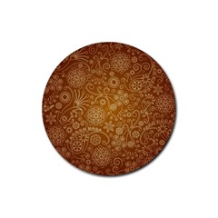 Batik Art Pattern Rubber Round Coaster (4 pack) 