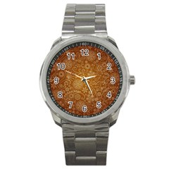 Batik Art Pattern Sport Metal Watch