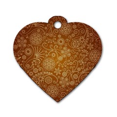 Batik Art Pattern Dog Tag Heart (One Side)