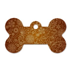 Batik Art Pattern Dog Tag Bone (One Side)