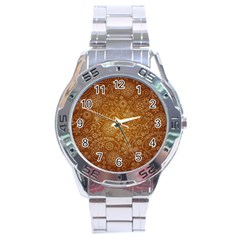 Batik Art Pattern Stainless Steel Analogue Watch