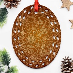 Batik Art Pattern Oval Filigree Ornament (Two Sides)