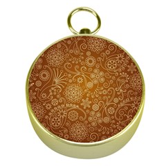 Batik Art Pattern Gold Compasses