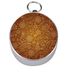 Batik Art Pattern Silver Compasses