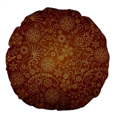 Batik Art Pattern Large 18  Premium Flano Round Cushions