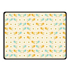 Birds And Daisies Fleece Blanket (small) by linceazul