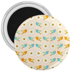 Birds And Daisies 3  Magnets by linceazul