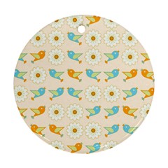 Birds And Daisies Ornament (Round)