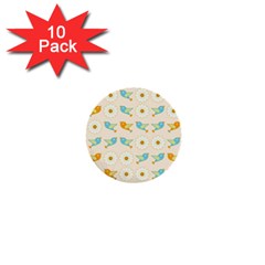 Birds And Daisies 1  Mini Buttons (10 pack) 