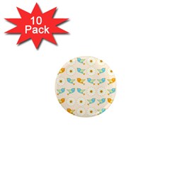 Birds And Daisies 1  Mini Magnet (10 pack) 