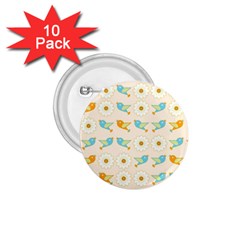 Birds And Daisies 1.75  Buttons (10 pack)