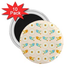 Birds And Daisies 2 25  Magnets (10 Pack)  by linceazul