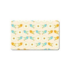 Birds And Daisies Magnet (name Card) by linceazul