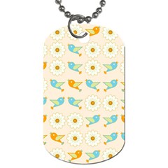 Birds And Daisies Dog Tag (one Side) by linceazul