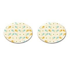 Birds And Daisies Cufflinks (Oval)